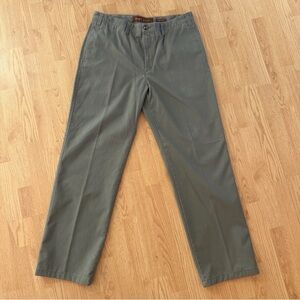VTG Eddie Bauer Ruston Fit Flat Front Performance Olive Chino Pants Size 38x33